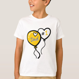 #1 Dad Heart Balloons Father’s Day Kids Tシャツ