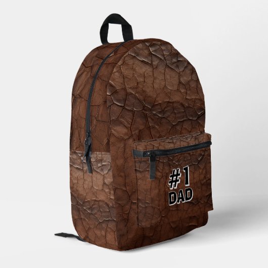 #1 Dad Leather-look プリントバックパック (裏面左端)