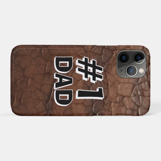 #1 Dad Leather-look Case-Mate iPhoneケース (裏面(横))