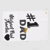 #1 Dad Love Personalized Golf Towel ゴルフタオル (横)