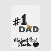 #1 Dad Love Personalized Golf Towel ゴルフタオル (正面)