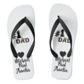 #1 Dad Love Personalized Pair of Flip Flops ビーチサンダル (フットベッド)