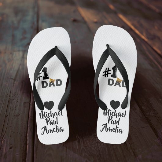 #1 Dad Love Personalized Pair of Flip Flops ビーチサンダル