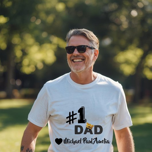 #1 Dad Love Personalized T-Shirt Tシャツ