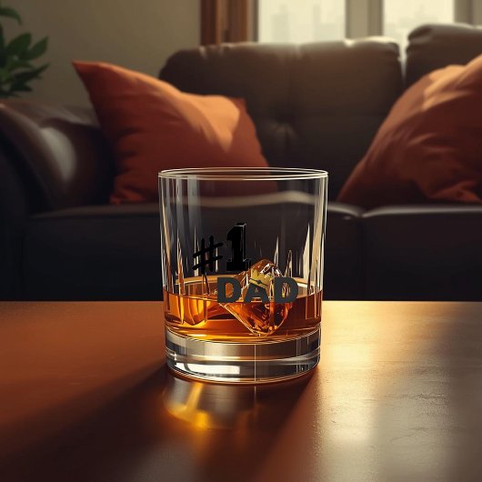 #1 Dad Love Personalized Whiskey Glass ウイスキーグラス