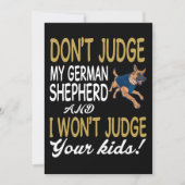 1 Don't Judge My German Shepherd And I Won't Judge 招待状 (正面)