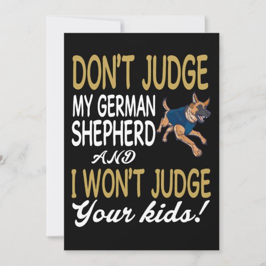 1 Don't Judge My German Shepherd And I Won't Judge 招待状 (正面)