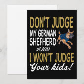 1 Don't Judge My German Shepherd And I Won't Judge 招待状 (正面/裏面)