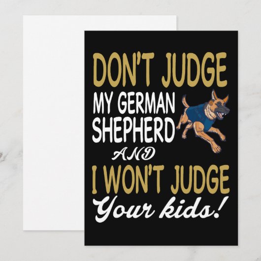 1 Don't Judge My German Shepherd And I Won't Judge 招待状 (正面/裏面)