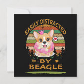 1 Easily Distracted By Beagle 招待状 (正面)
