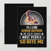 1 Es I Like German Shepherd Better Than Most Peopl 招待状 (正面/裏面)