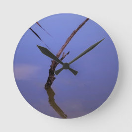 #1-Etang de Scamandre en Camargg. ラウンド壁時計