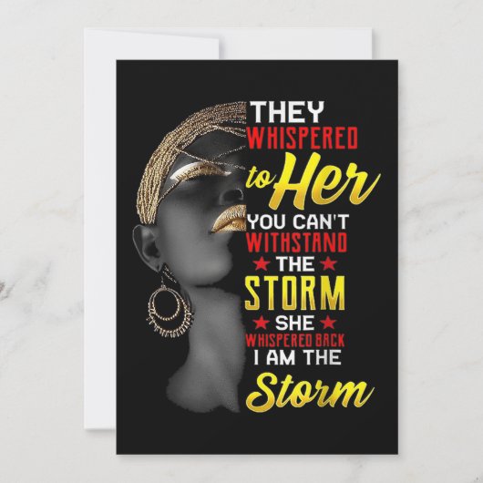 1 I Am The Strong African Queen Girls Black Histor セーブザデート (正面)