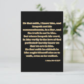 1 John 2:4-6 KJV聖書聖なる書物、 経典挨拶 カード (スタンド正面)