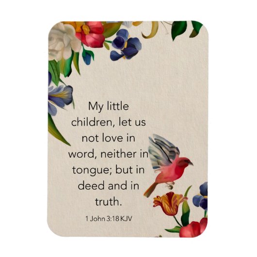1 John 3:18 KJVフレキシブルフォトマグネット マグネット (縦)