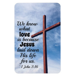 1 John 3:1 Jesus Christ laid down His life for us マグネット