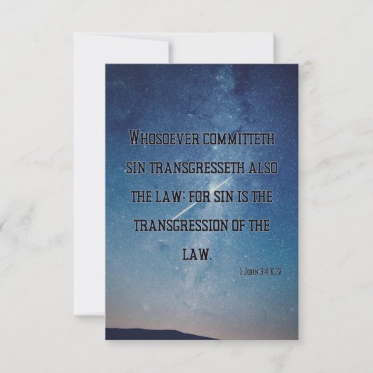 1 John 3:4 KJVバイブル聖句Pic Flat Greeting Card カード (正面)