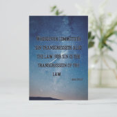 1 John 3:4 KJVバイブル聖句Pic Flat Greeting Card カード (スタンド正面)