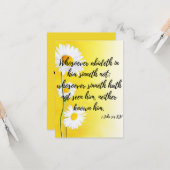 1 John 3:6 KJV聖書の詩の写真の挨拶 カード (正面/裏面インサイチュ)