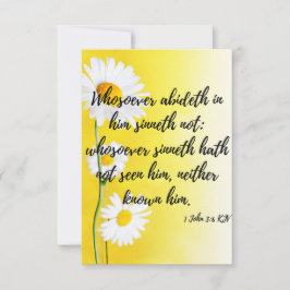 1 John 3:6 KJV聖書の詩の写真の挨拶 カード