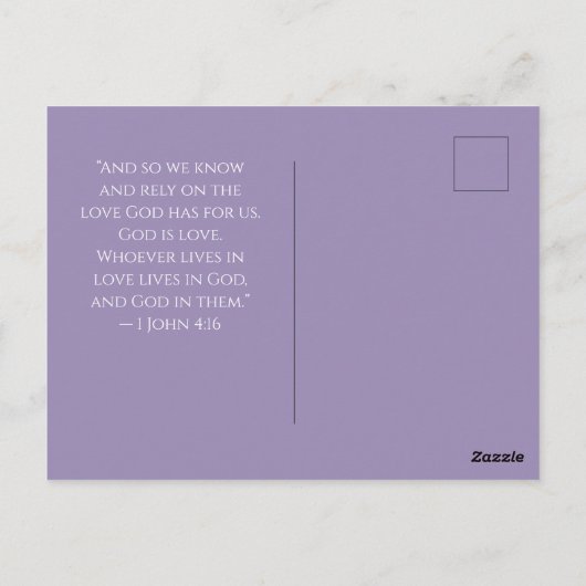 1 John 4:16 God Is Love – Personalized Christian ポストカード (裏面)