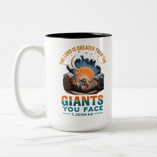 1 John 4:4  ツートーンマグカップ (左)