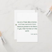 1 John 4:4 KJVバイブルVerse Flat Greeting Card カード (正面/裏面インサイチュ)