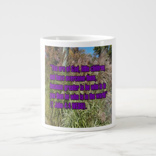 1 John 4:4 WEBU Mug ジャンボコーヒーマグカップ (正面)