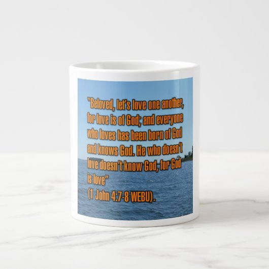 1 John 4:7-8 WEBU Mug ジャンボコーヒーマグカップ (正面)