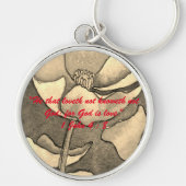 1 John 4:8 "- – 神は愛だからだ。 聖書の真実の鍵 キーホルダー (正面)