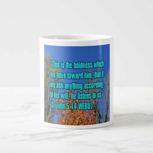 1 John 5:14 WEBU Mug ジャンボコーヒーマグカップ (正面)