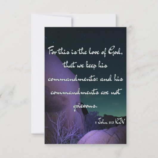 1 John 5:3 KJVバイブル聖句Pic Flat Greeting Card カード (正面)