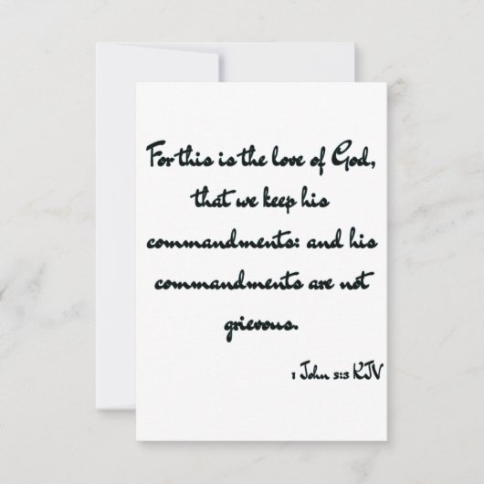 1 John 5:3 KJVバイブルVerse Flat Greeting Card カード (正面)