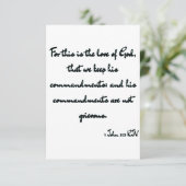 1 John 5:3 KJVバイブルVerse Flat Greeting Card カード (スタンド正面)