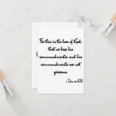 1 John 5:3 KJVバイブルVerse Flat Greeting Card カード (正面/裏面インサイチュ)