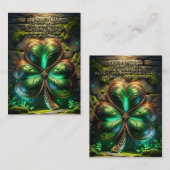 1 John 5:7-8 KJVカード – Trinity Shamrock 名刺 (正面/裏面)
