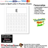 1 Learn To Spell Letter E Teacher Home Schooling