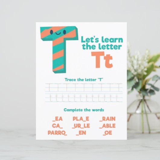 1 Learn To Spell Letter T Teacher Home Schooling (スタンド正面)