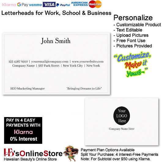 1 Modern White Logo Promote Company Brand Name  名刺