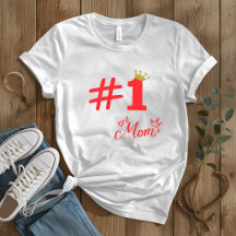 #1 Mom Love オーダーメイド レディースTシャツ