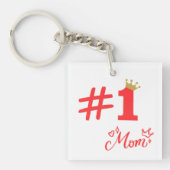 #1 Mom Love Personalized Acrylic Keychain キーホルダー (正面)