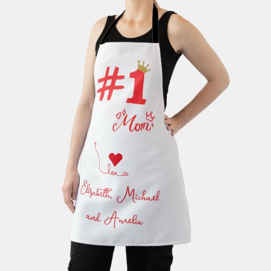 #1 Mom Love Personalized Apron エプロン (インサイチュ)