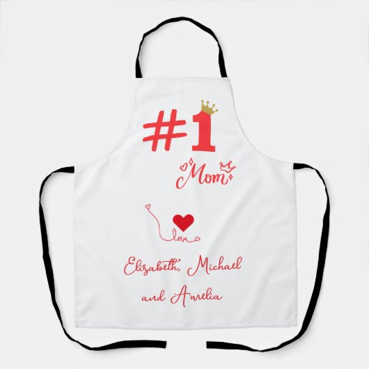 #1 Mom Love Personalized Apron エプロン (正面)
