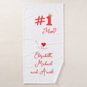 #1 Mom Love Personalized Bath Towel バスタオル (バスタオル)