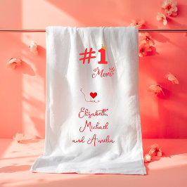#1 Mom Love Personalized Bath Towel バスタオル