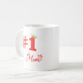 #1 Mom Love Personalized Mug コーヒーマグカップ (正面左)