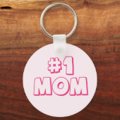 #1 Mom Number One Mom Keychain キーホルダー (正面)