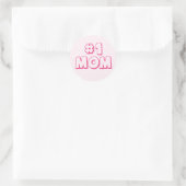 #1 Mom Number One Mom Tシャツシール ラウンドシール (バッグ)