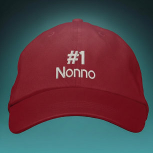 #1 Nonno 名前入りカスタムベースボールキャップ 刺繍入りキャップ