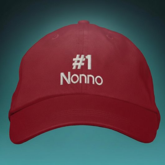 #1 Nonno 名前入りカスタムベースボールキャップ 刺繍入りキャップ